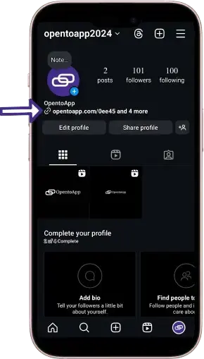 OpentoApp instagram screenshot